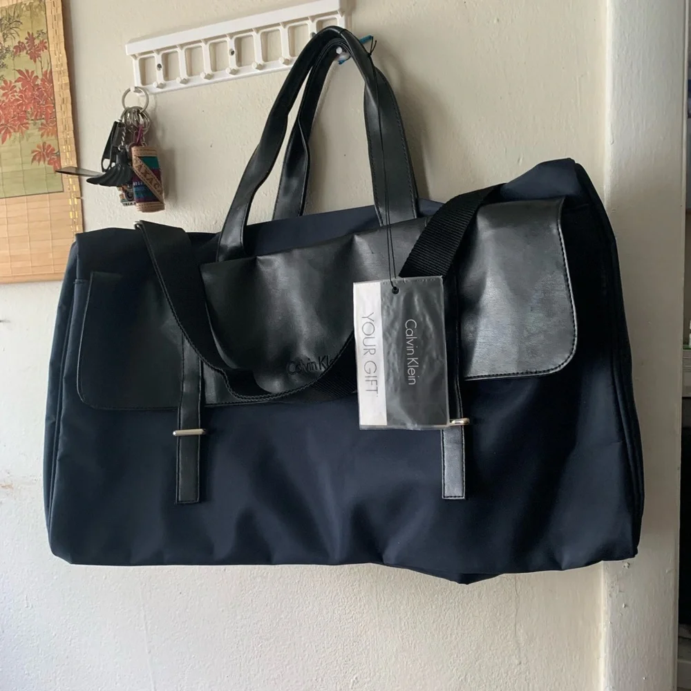 Calvin Klein Black and Gray Men's Laptop Bag